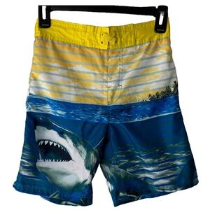Shark Swim Trunks Boys Size Medium EUC